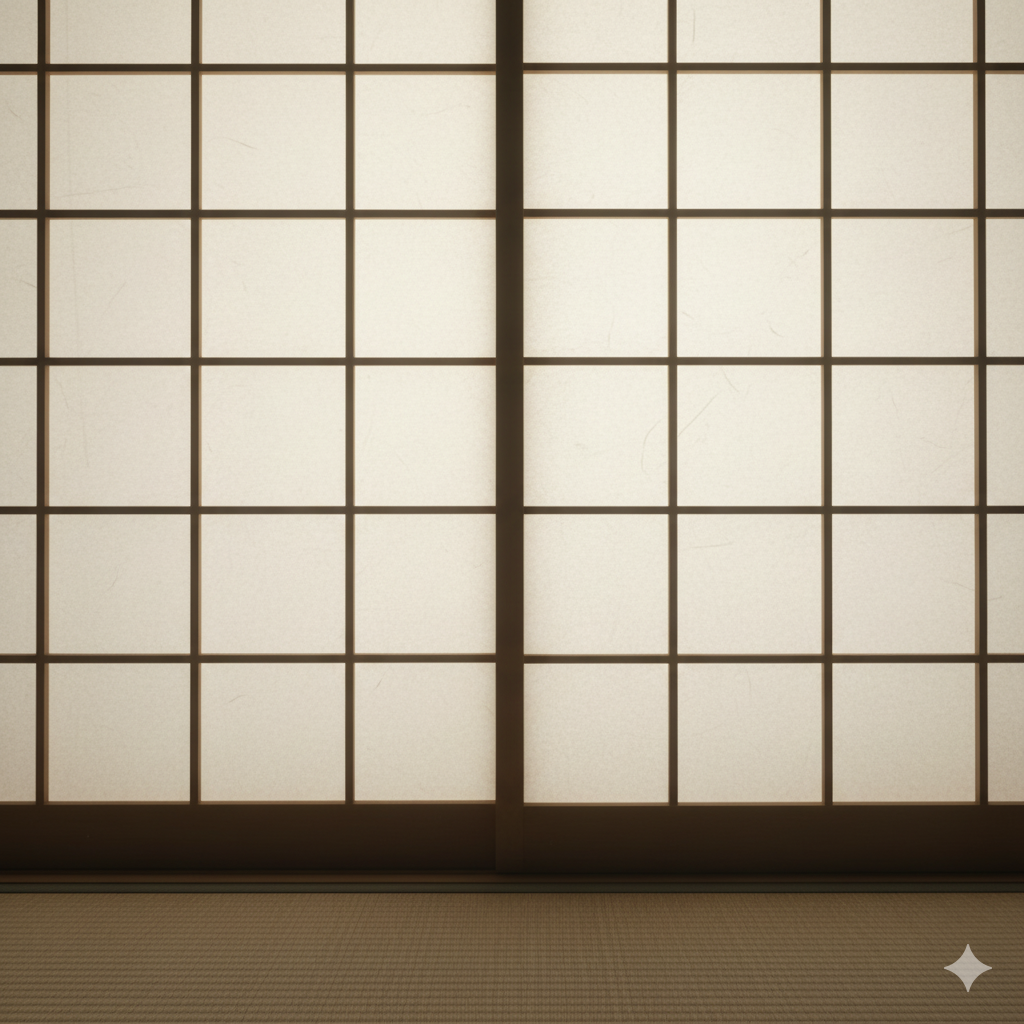 Soft morning light filtering through shoji paper.